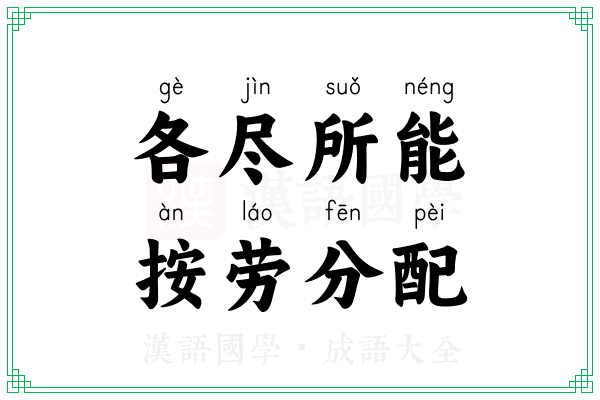 各尽所能，按劳分配